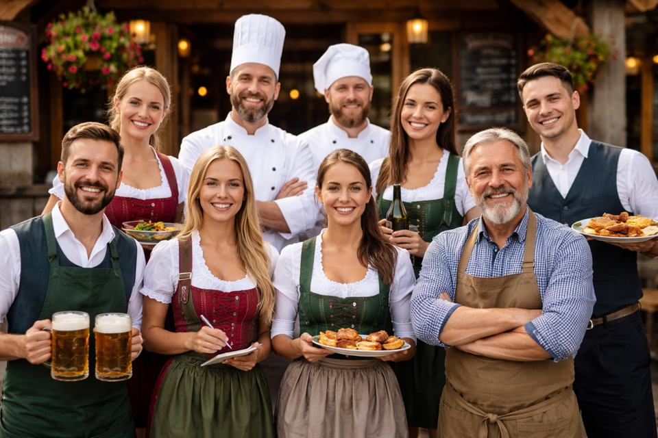 eine Gruppe von Menschen, die für ein Foto posieren